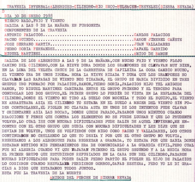 Crónica de Miguel Martínez sobre la travesía (fracasada) Albergue universitario-Trevélez 